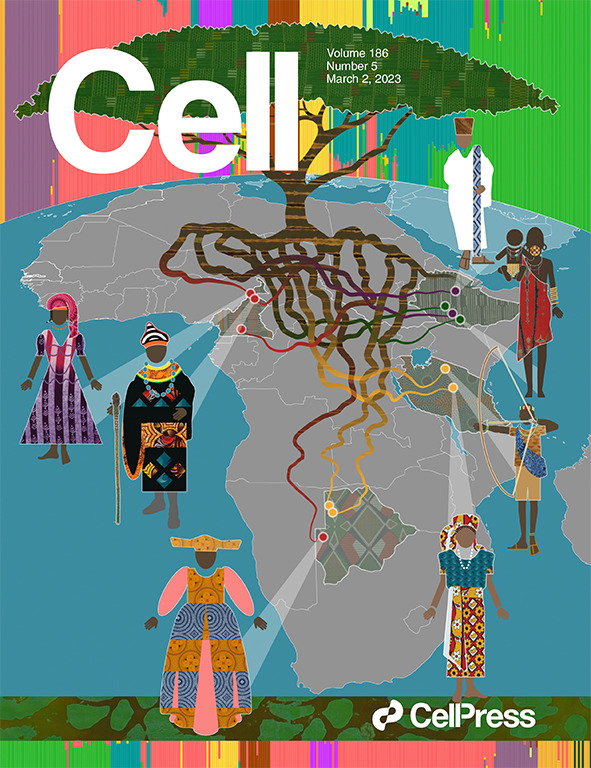 Cell journal cover showing African population evolution